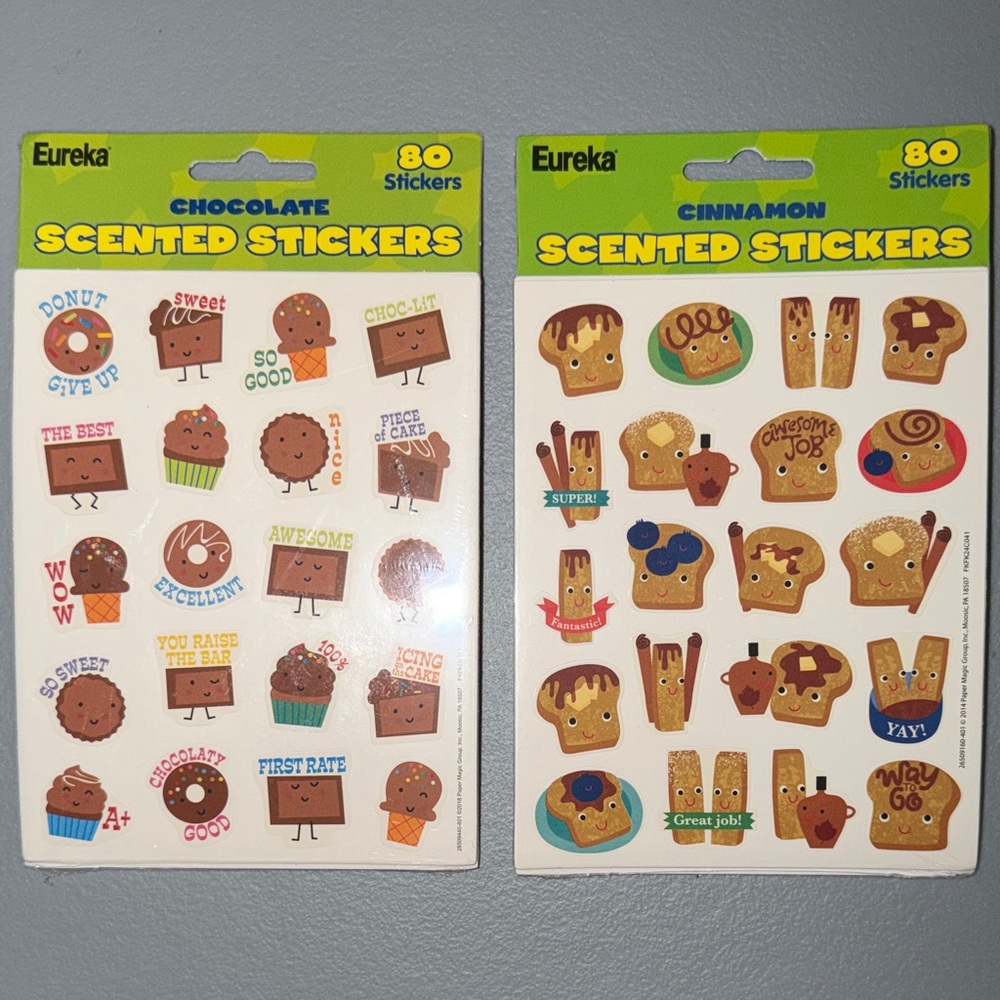 160 Eureka Chocolate & Cinnamon Scented Stickers — Brown & Tan